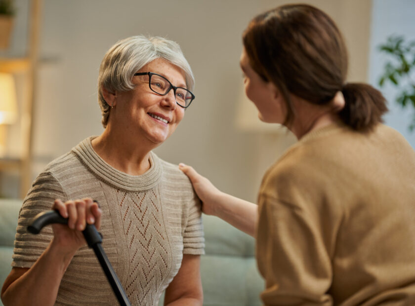 Happy patient and caregiver