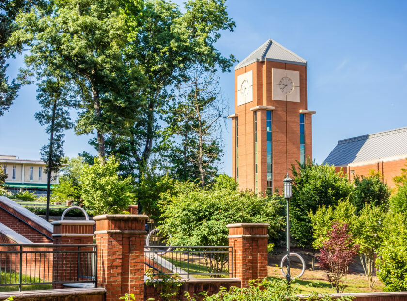 modern and historic architecture at college campus