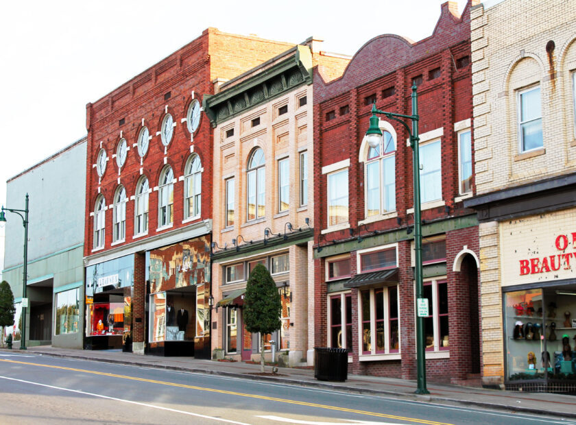 buildings along a small town main street