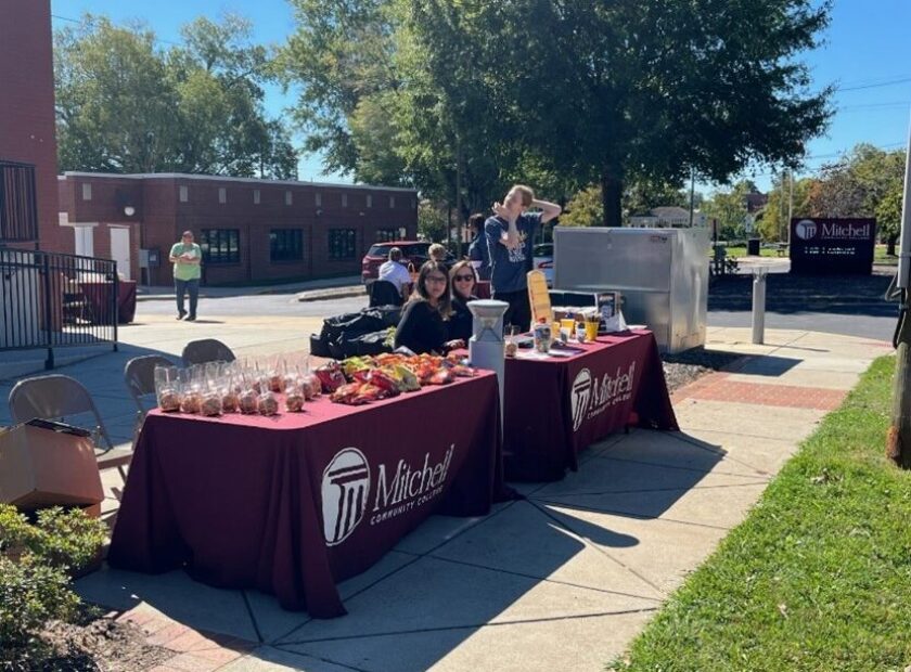 tables at a job fair